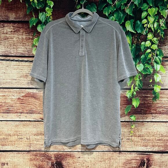 Tommy Bahama Gray Polo Beach Lightweight Summer XL Textured Short Sleeve - Picture 3 of 8